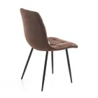 Stoffen keukenstoel met zwart metalen poten 4 stuks - lichtblauw Viadurini