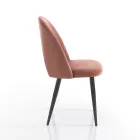 Keukenstoel in fluweeleffect stof en metaal 4 stuks - Renetta Viadurini