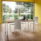 Keukenstoel volledig bekleed met eco-leer, gemaakt in Italië, 2 stuks - Maria Viadurini