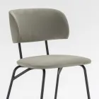 Keukenstoel bekleed met microvezel Made in Italy, 2 stuks - Rebecca Viadurini