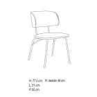 Keukenstoel bekleed met microvezel Made in Italy, 2 stuks - Rebecca Viadurini