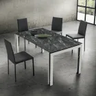 Met stof beklede keukenstoel gemaakt in Italië, 2 stuks - Mawi Viadurini