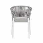 Buitenstoel met armleuningen in wit en grijs aluminium Homemotion - Rubio Viadurini