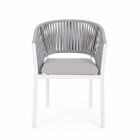 Buitenstoel met armleuningen in wit en grijs aluminium Homemotion - Rubio Viadurini