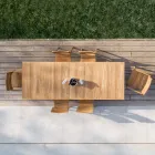 Buitenstoel met armleuningen in teakhout - Marie Viadurini