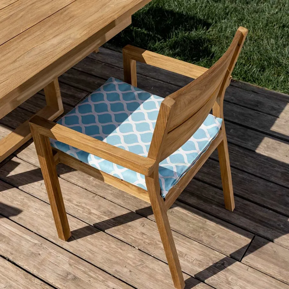 Buitenstoel met armleuningen in teakhout - Marie Viadurini