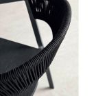 Buitenstoel met aluminium structuur en touwrugleuning, 2 stuks - Turbo Viadurini