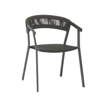Buitenstoel met aluminium structuur en touwrugleuning, 2 stuks - Turbo Viadurini