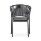 Stapelbare buitenstoel met stoffen zitting, Homemotion 4 stuks - Aleandro Viadurini