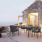 Stapelbare buitenstoel met stoffen zitting, Homemotion 4 stuks - Aleandro Viadurini