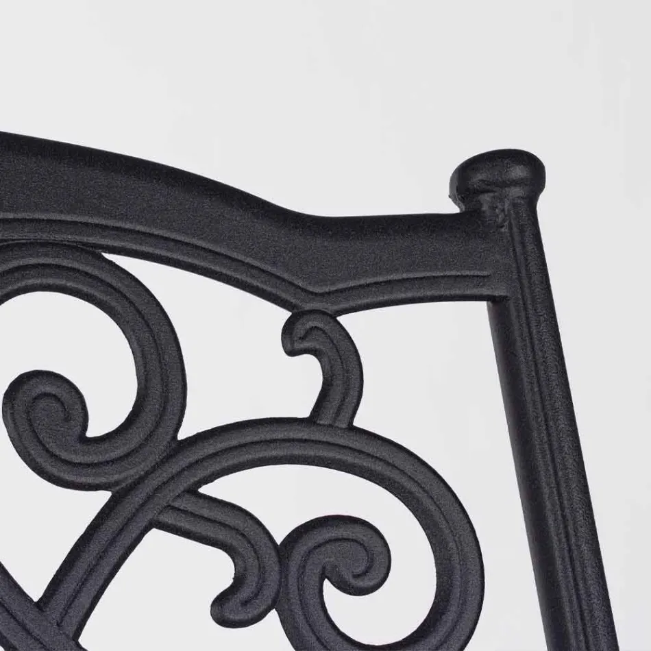 Stapelbare buitenstoel in wit of antraciet aluminium, 4 stuks - Ode Viadurini