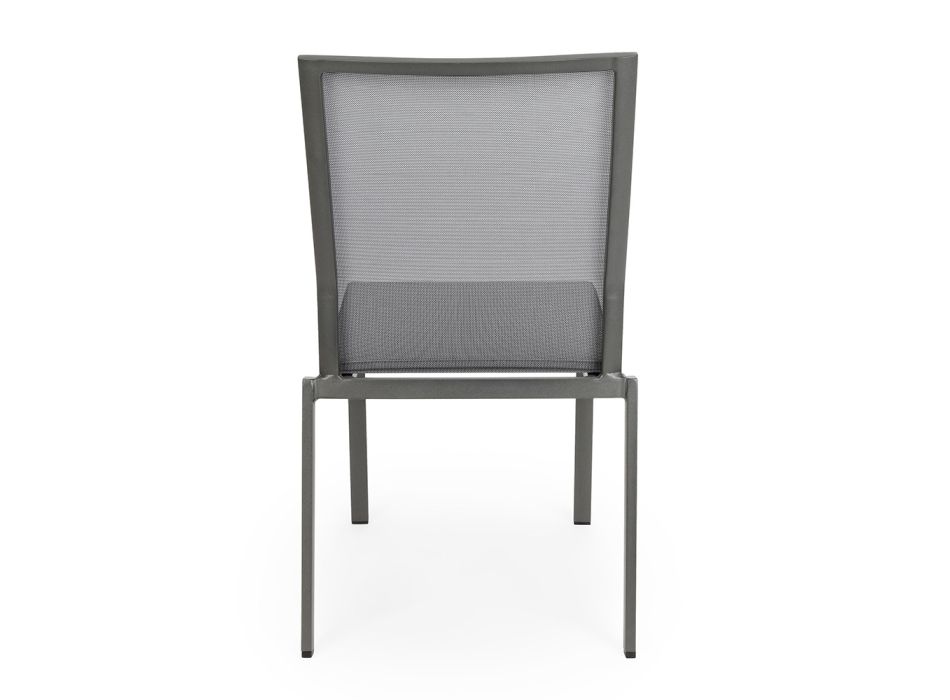 Stapelbare buitenstoel in aluminium en textiel, Homemotion 4 stuks - Serge Viadurini
