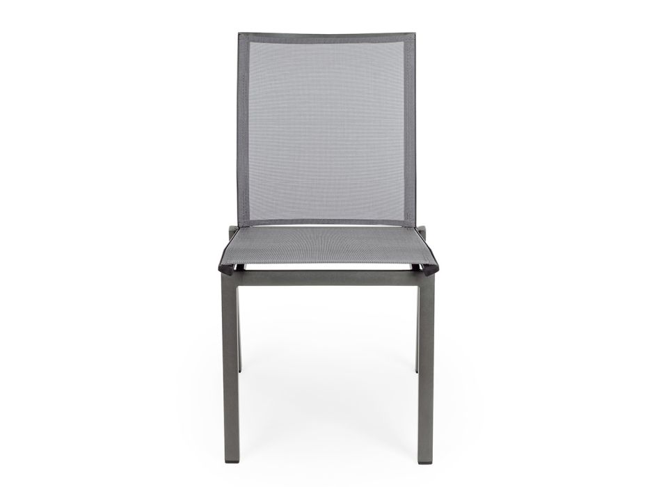 Stapelbare buitenstoel in aluminium en textiel, Homemotion 4 stuks - Serge Viadurini