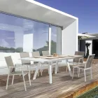 Stapelbare buitenstoel in aluminium en textiel, Homemotion 4 stuks - Serge Viadurini