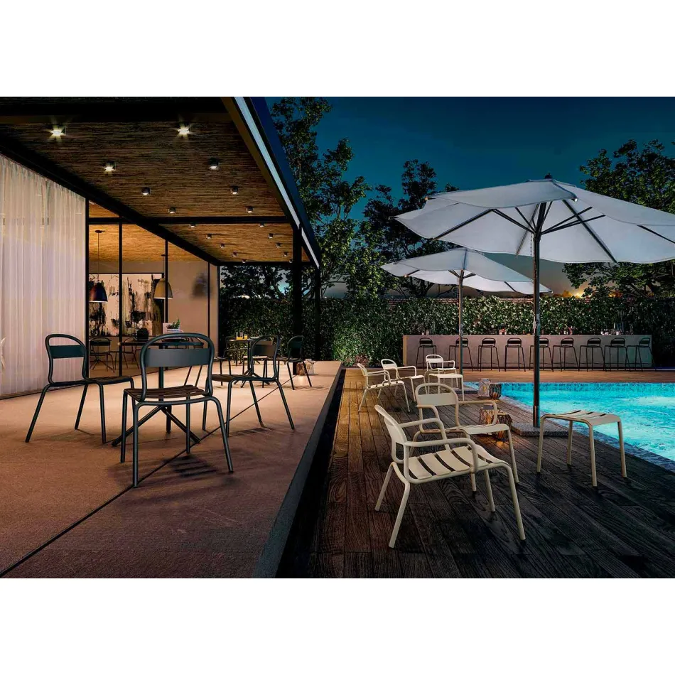 Stapelbare aluminium buitenstoel gemaakt in Italië, 2 stuks - Shyla Viadurini