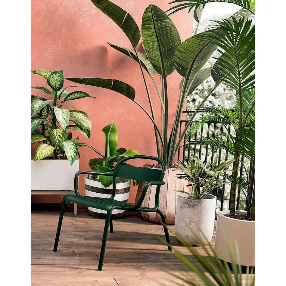 Stapelbare aluminium buitenstoel gemaakt in Italië, 2 stuks - Shyla Viadurini