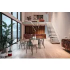 Stapelbare metalen stoel voor buiten gemaakt in Italië, 4 stuks - Prunella Viadurini