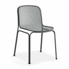 Stapelbare metalen stoel voor buiten gemaakt in Italië, 4 stuks - Prunella Viadurini