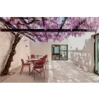 Stapelbare metalen stoel voor buiten gemaakt in Italië, 4 stuks - Prunella Viadurini