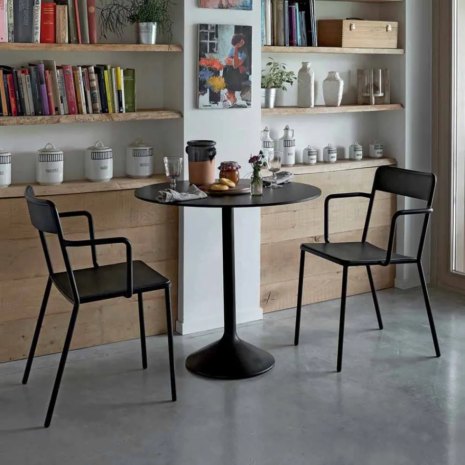 Stapelbare metalen stoel voor buiten gemaakt in Italië, 4 stuks - Xylia Viadurini