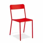 Stapelbare metalen stoel voor buiten gemaakt in Italië, 4 stuks - Xylia Viadurini