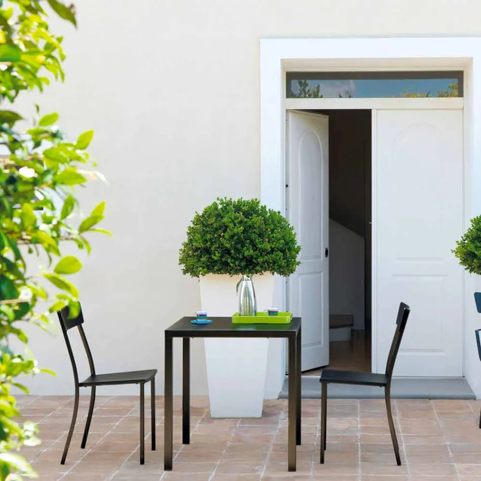 Stapelbare tuinstoel in geverfd metaal gemaakt in Italië, 4 stuks - tule Viadurini