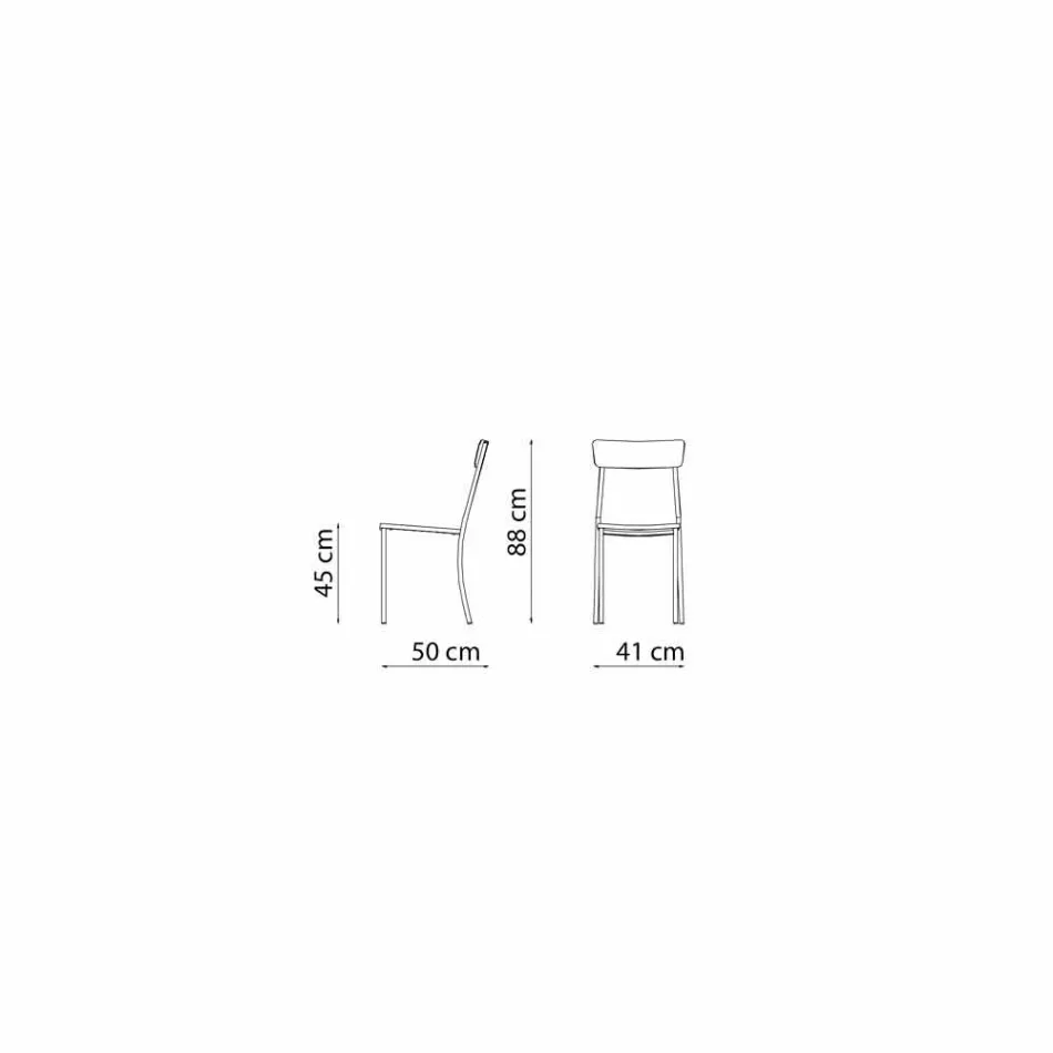 Stapelbare tuinstoel in geverfd metaal gemaakt in Italië, 4 stuks - tule Viadurini