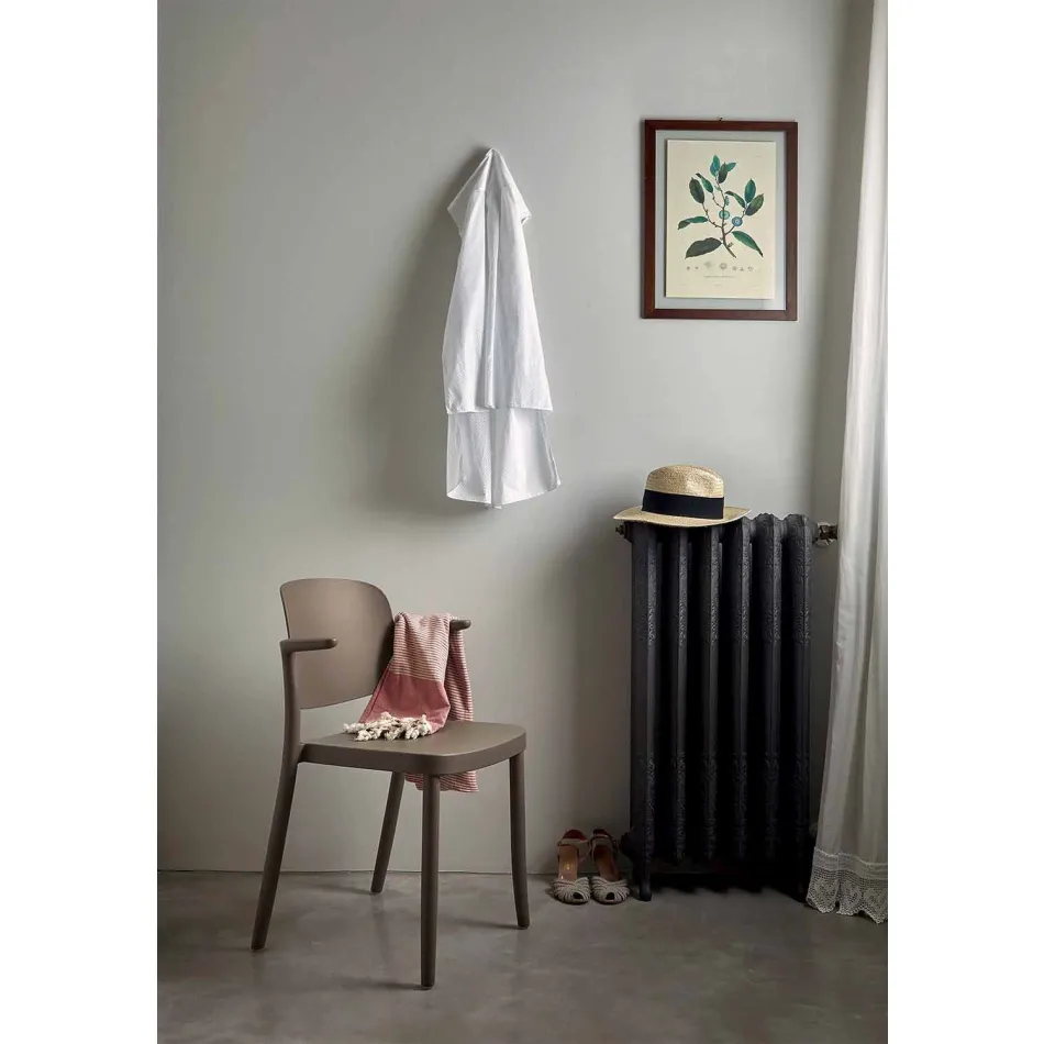 Stapelbare tuinstoel in polypropyleen gemaakt in Italië, 4 stuks - Bertina Viadurini