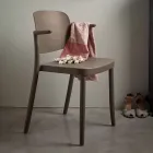 Stapelbare tuinstoel in polypropyleen gemaakt in Italië, 4 stuks - Bertina Viadurini