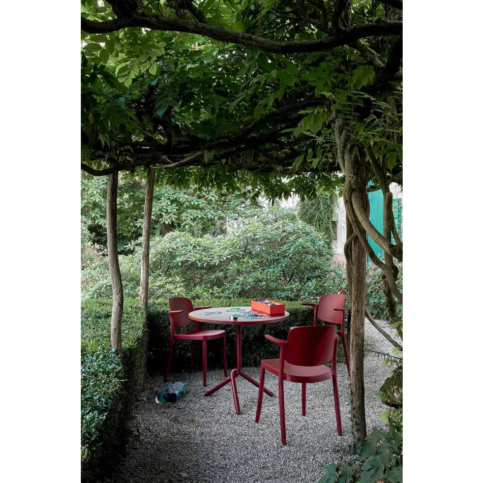 Stapelbare tuinstoel in polypropyleen gemaakt in Italië, 4 stuks - Bertina Viadurini