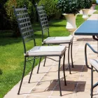 Buitenstoel in gegalvaniseerd staal stapelbaar 4 stuks Made in Italy - Sibo Viadurini