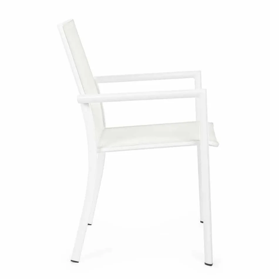 Buitenstoel in aluminium met armleuningen van Homemotion - Casper Design Viadurini