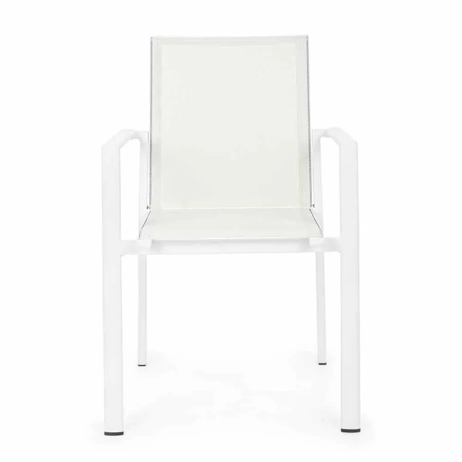 Buitenstoel in aluminium met armleuningen van Homemotion - Casper Design Viadurini