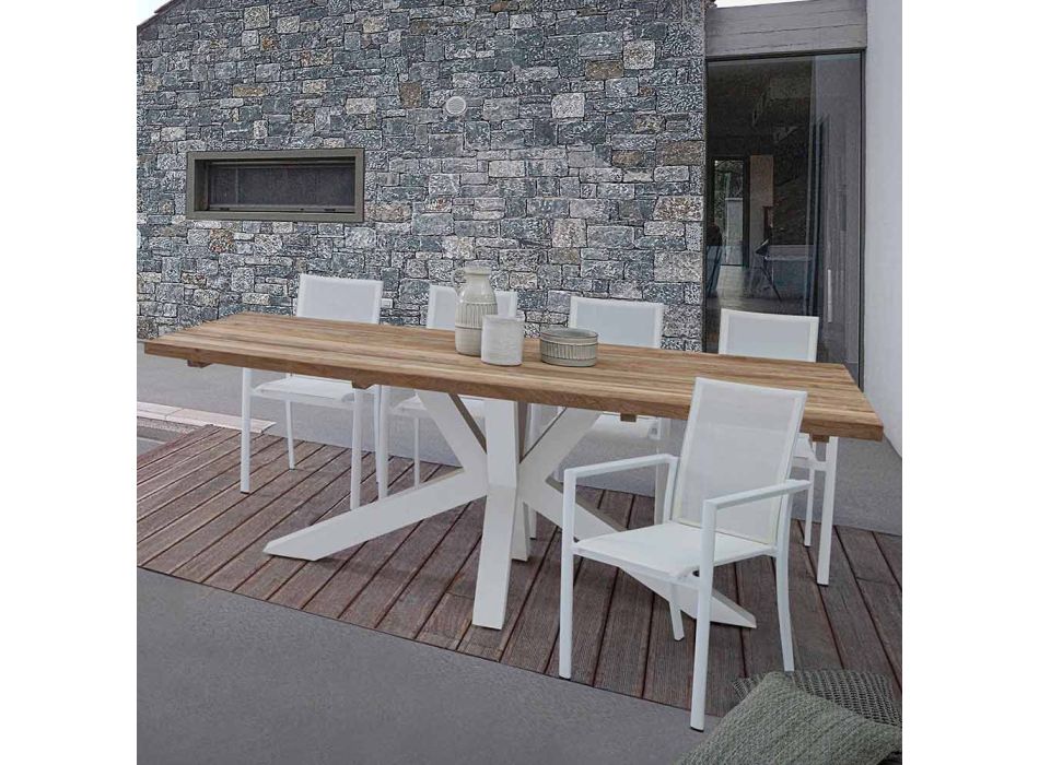 Buitenstoel in aluminium met armleuningen van Homemotion - Casper Design Viadurini