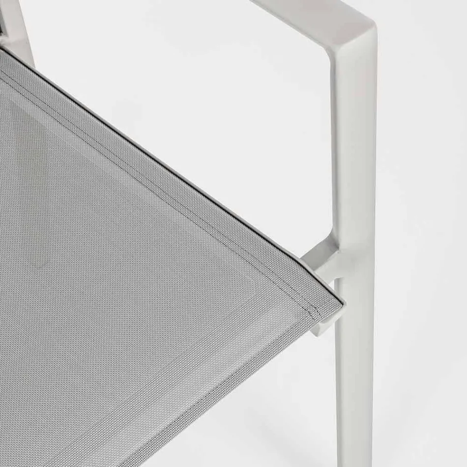 Buitenstoel in aluminium met armleuningen van Homemotion - Casper Design Viadurini