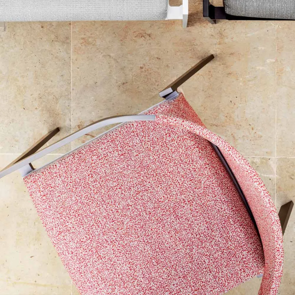 Aluminium buitenstoel met of zonder kussen, hoge kwaliteit, 4 stuks - Filomena Viadurini