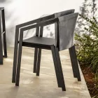 Aluminium buitenstoel met of zonder kussen, hoge kwaliteit, 4 stuks - Filomena Viadurini