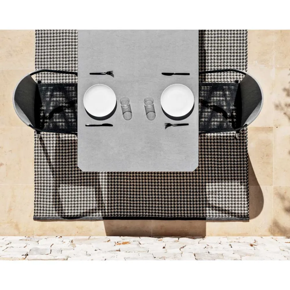 Aluminium buitenstoel met of zonder kussen, hoge kwaliteit, 4 stuks - Filomena Viadurini