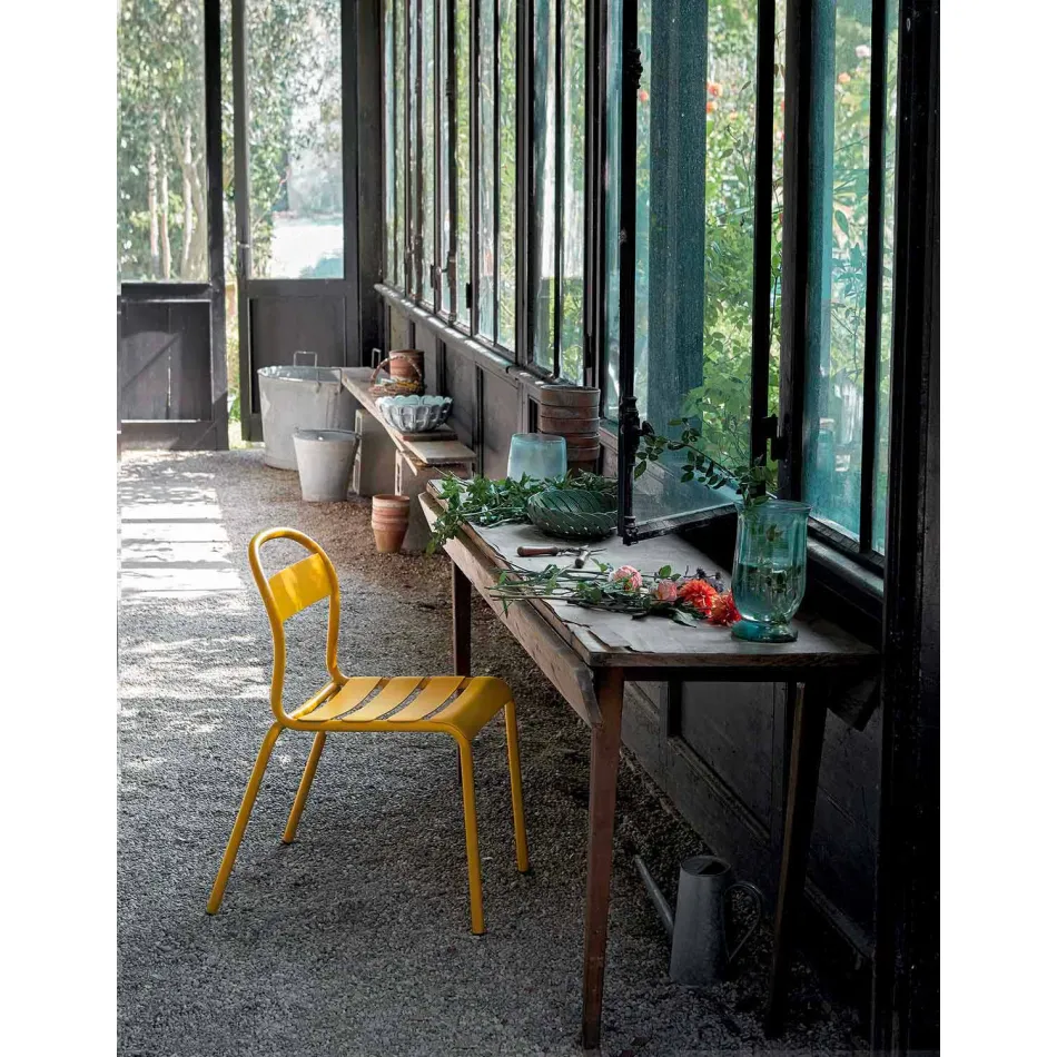 Stapelbare aluminium stoel voor buiten gemaakt in Italië, 4 stuks - Ulyssa Viadurini