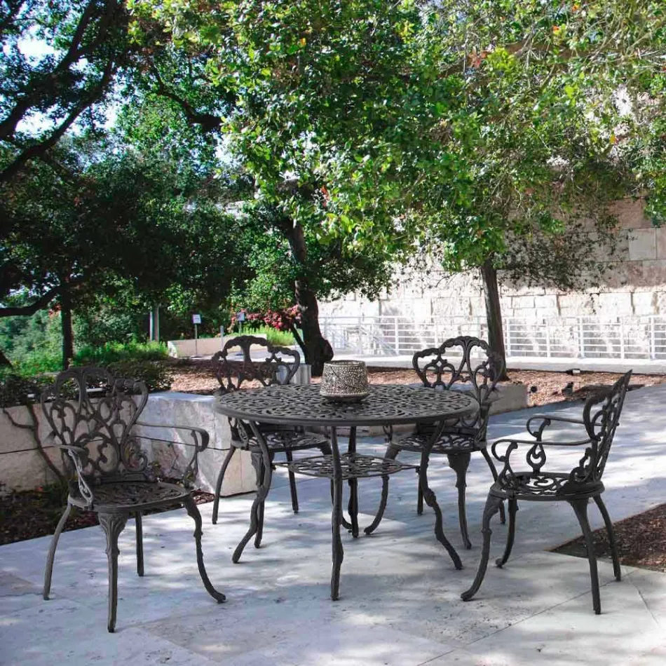 Buitenstoel in mat gelakt aluminium, 2 stuks - Casiro Viadurini