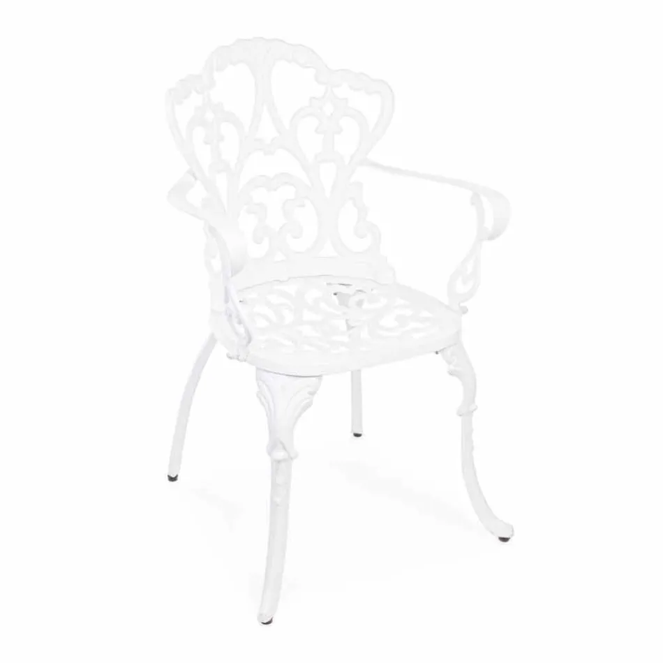 Buitenstoel in mat gelakt aluminium, 2 stuks - Casiro Viadurini