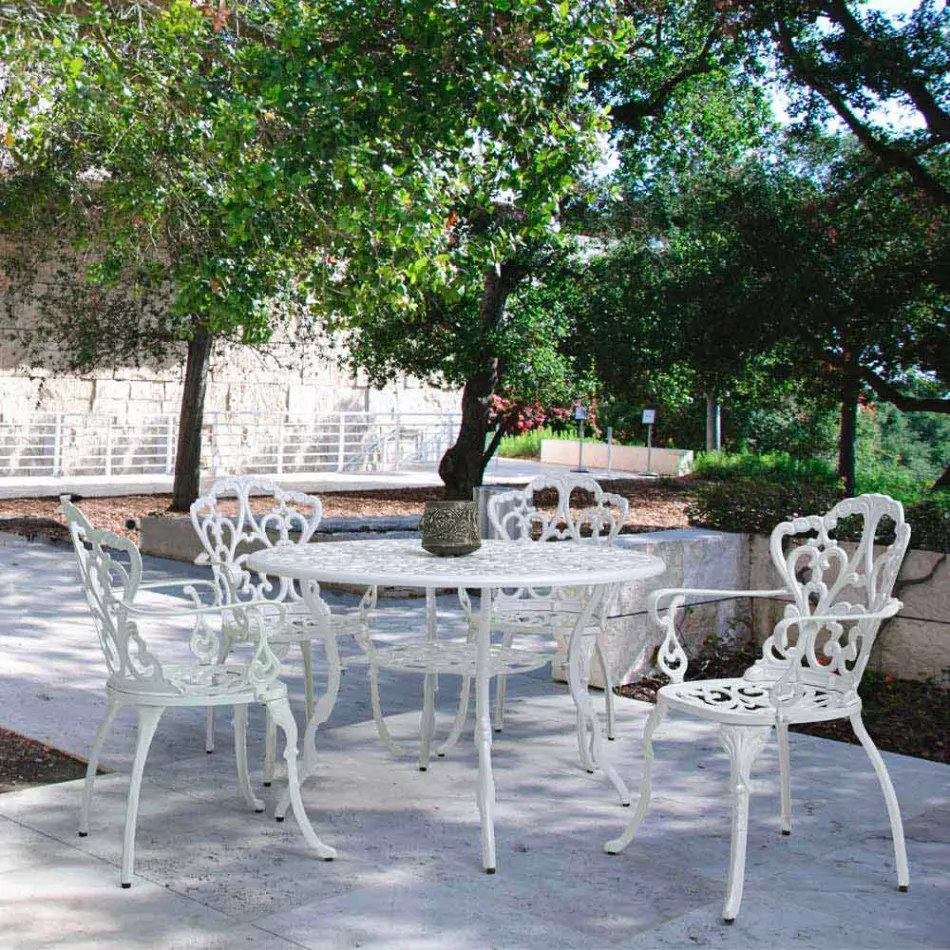 Buitenstoel in mat gelakt aluminium, 2 stuks - Casiro Viadurini