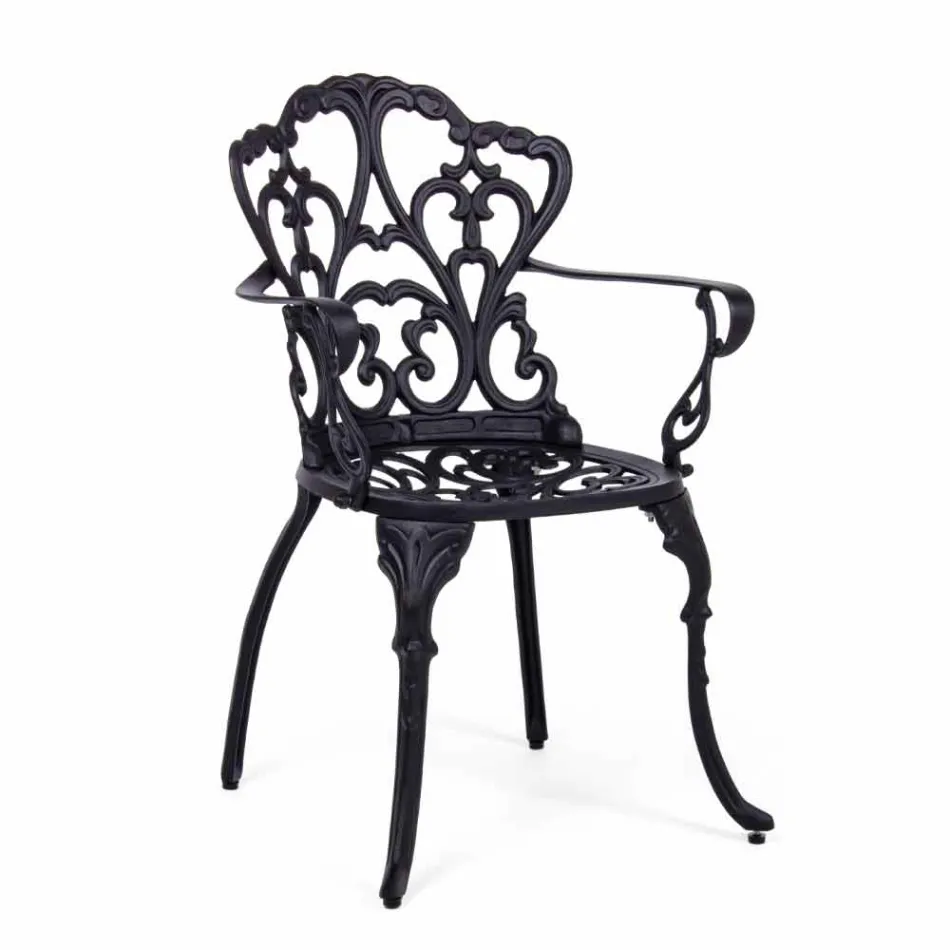 Buitenstoel in mat gelakt aluminium, 2 stuks - Casiro Viadurini