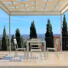 Buitenstoel in parelwit geverfd ijzer Made in Italy 4 stuks - Bernie Viadurini