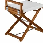 Buitenstoel in natuurlijk hout of zwart en hersluitbare designstof - Suzana Viadurini