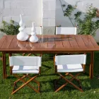 Buitenstoel in natuurlijk hout of zwart en hersluitbare designstof - Suzana Viadurini