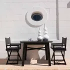 Buitenstoel in natuurlijk hout of zwart en hersluitbare designstof - Suzana Viadurini