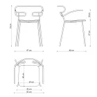 Buitenstoel van metaal en polyurethaan, gemaakt in Italië, 2 stuks - Trosa Viadurini