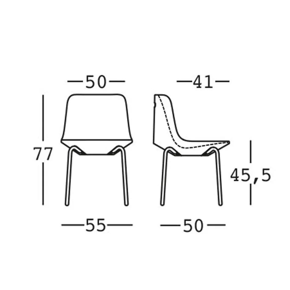 Buitenstoel in polyethyleen en aluminium Made in Italy 2 stuks - Rizia Viadurini