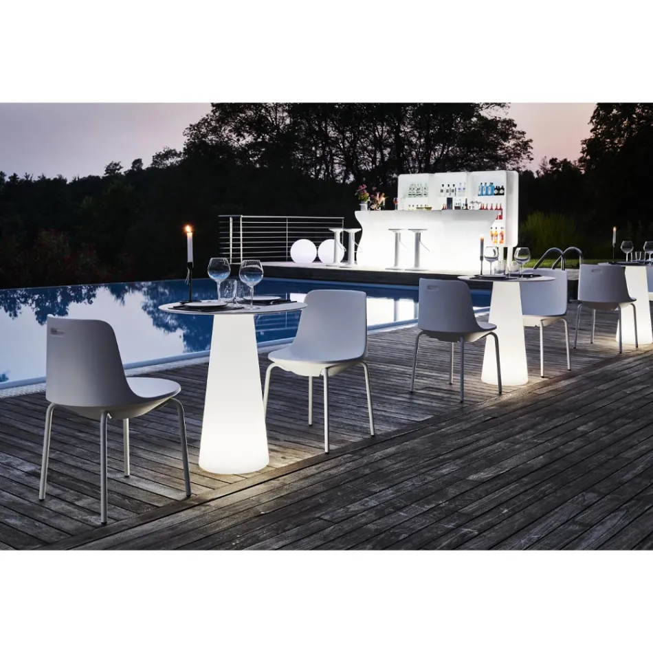 Buitenstoel in polyethyleen en aluminium Made in Italy 2 stuks - Rizia Viadurini